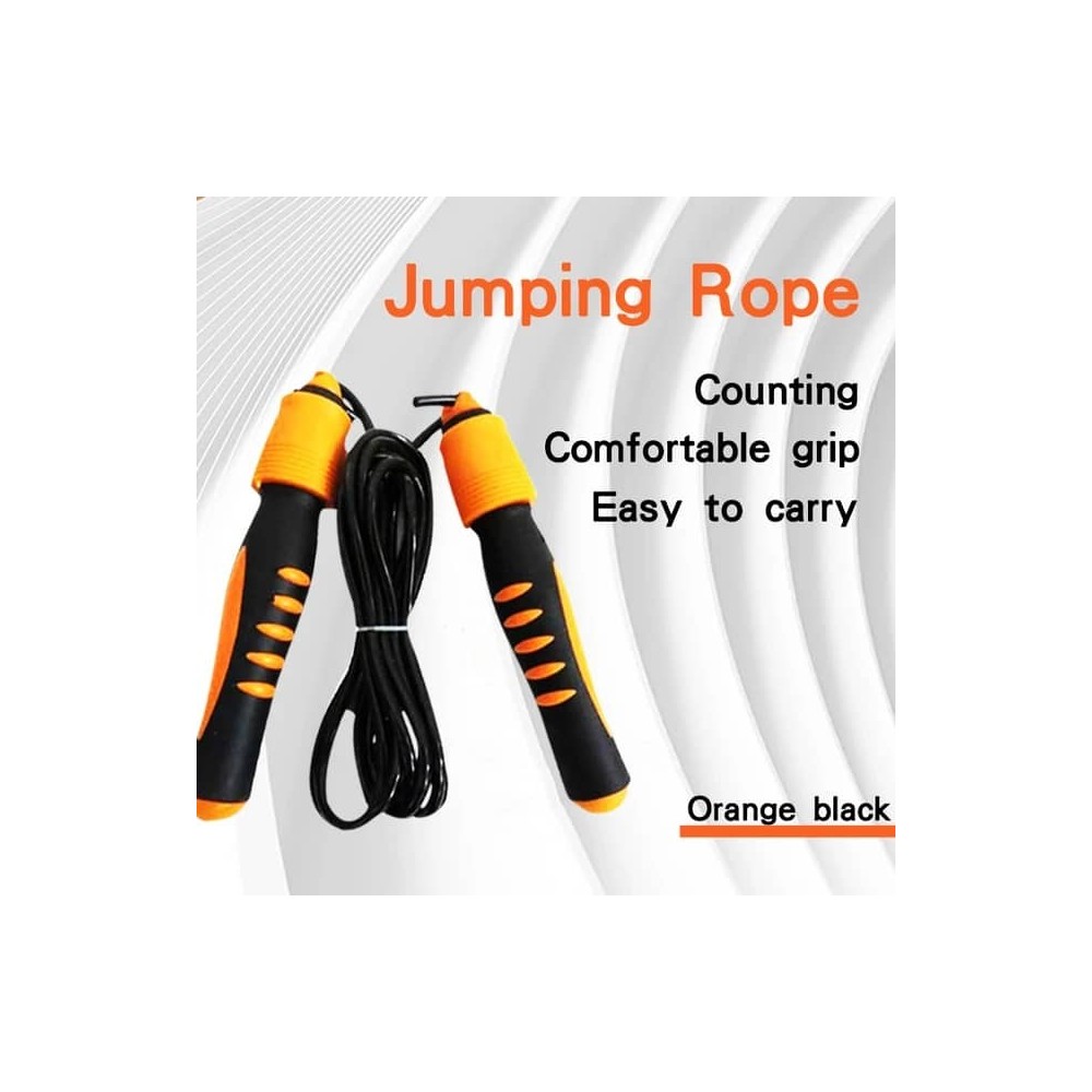 Corde à sauter avec compteur orange noir - Lumeni