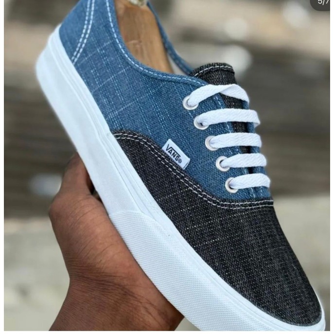 Vans Authentic Bicolore Denim Bleu Noir - Lumeni.ci