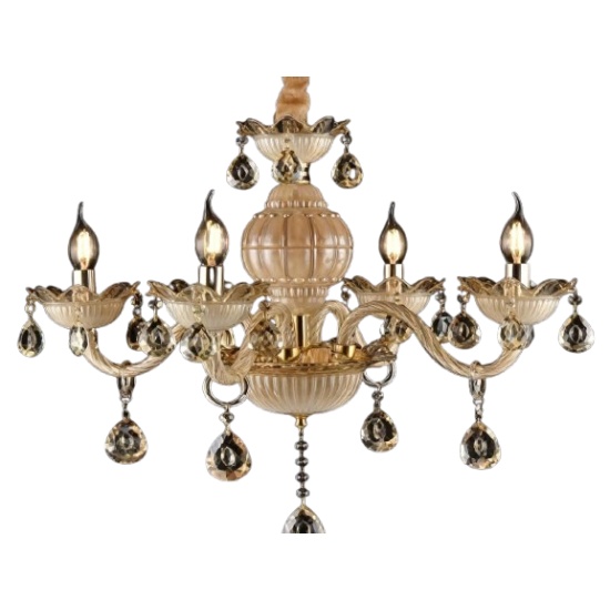 Lustre Cristal Doré 6 Bras Style Classique | Lumeni.ci