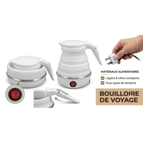 Bouilloire électrique pliable en silicone