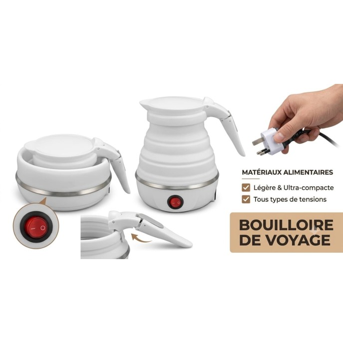 Bouilloire électrique pliable en silicone