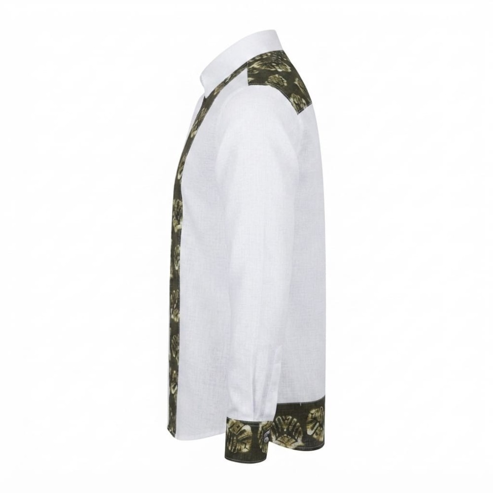 Chemise homme en lin à motifs ethniques XXL | Lumeni.ci