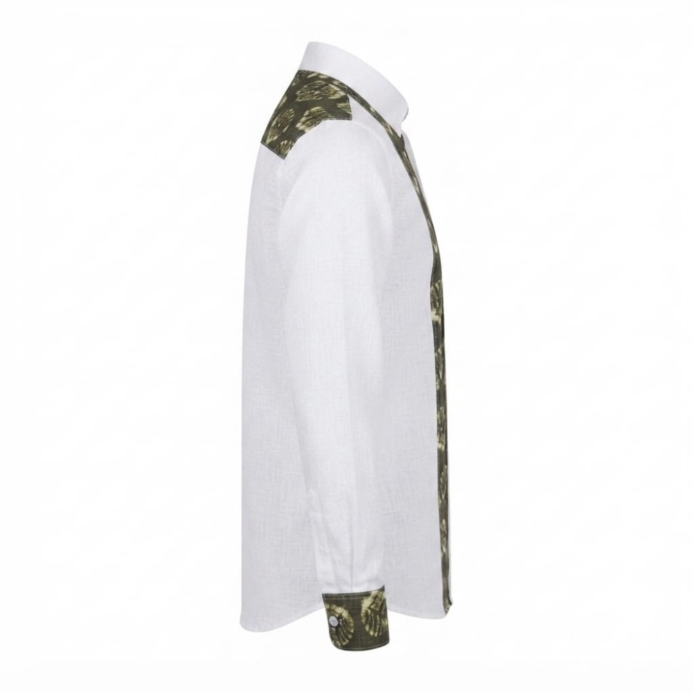 Chemise homme en lin à motifs ethniques XXL | Lumeni.ci