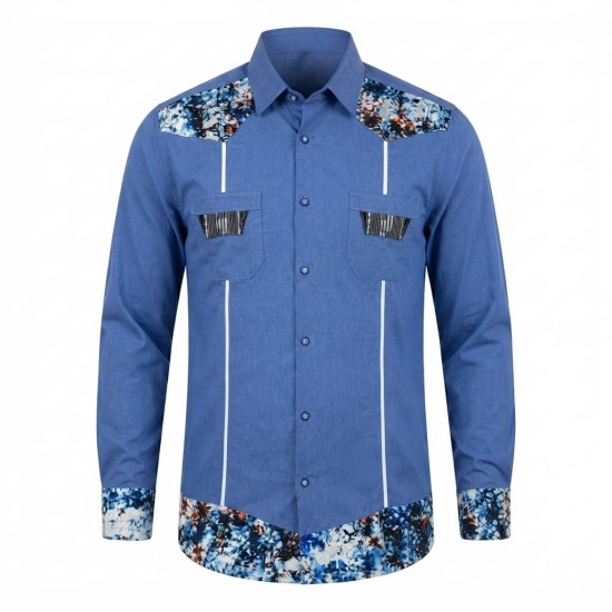Chemise homme en lin à motifs ethniques XXL | Lumeni.ci