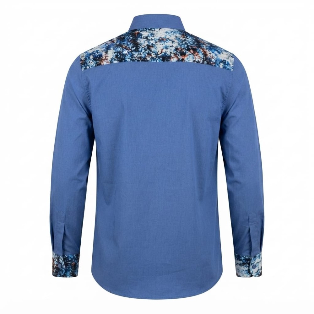 Chemise homme en lin à motifs ethniques XXL | Lumeni.ci