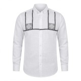 Chemise homme en lin à motifs ethniques XXL | Lumeni.ci