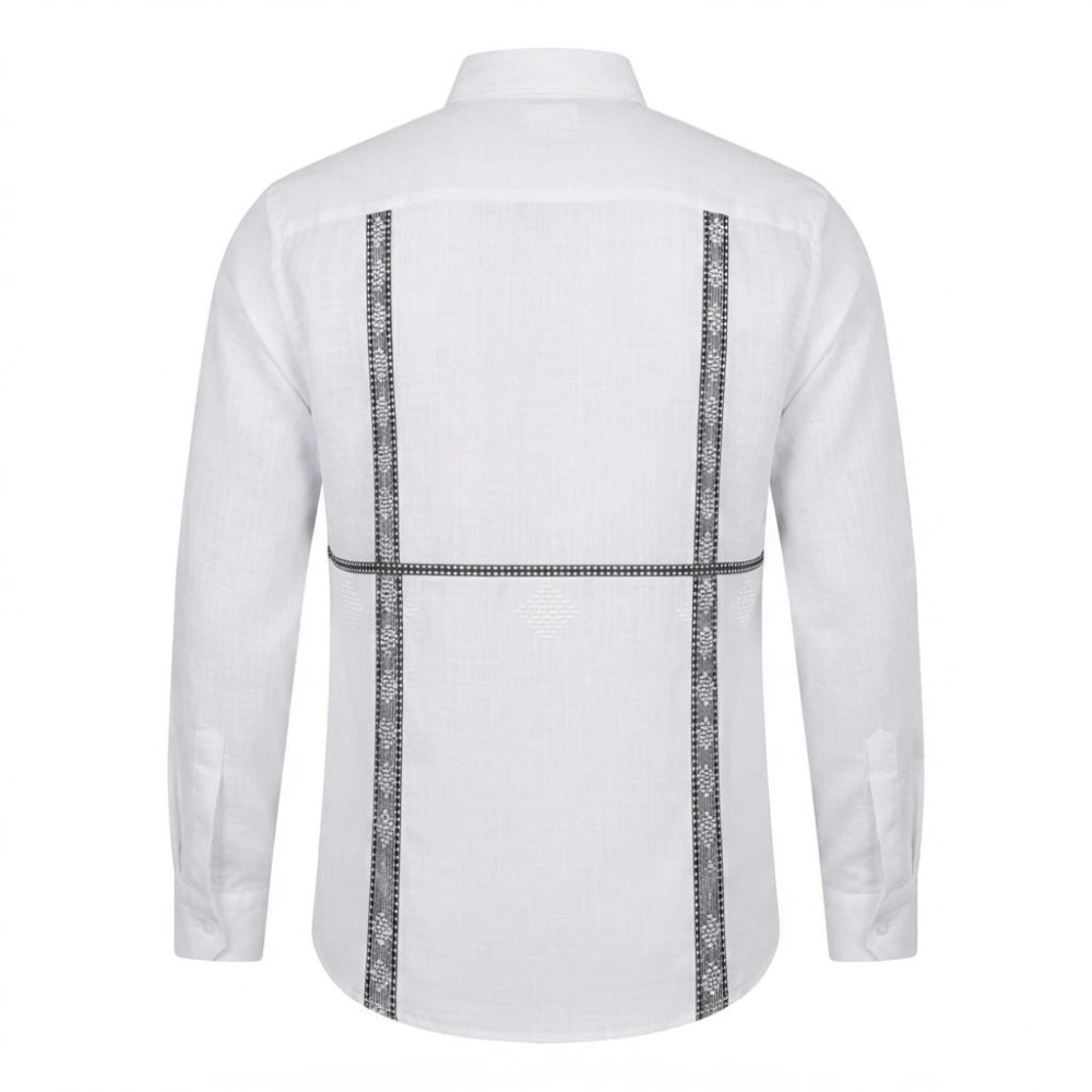 Chemise homme en lin à motifs ethniques XXL | Lumeni.ci