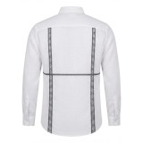 Chemise homme en lin à motifs ethniques XXL | Lumeni.ci