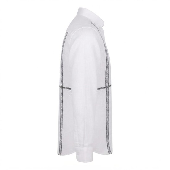 Chemise homme en lin à motifs ethniques XXL | Lumeni.ci