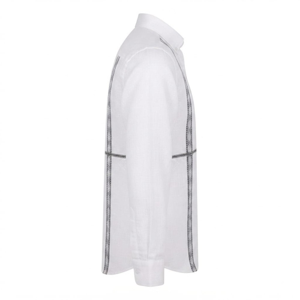 Chemise homme en lin à motifs ethniques XXL | Lumeni.ci