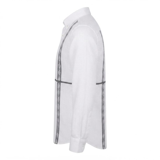 Chemise homme en lin à motifs ethniques XXL | Lumeni.ci