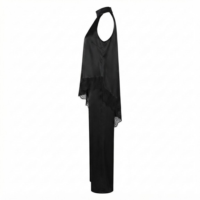 Ensemble Chic Femme Noir Satin et Dentelle | Lumeni.ci