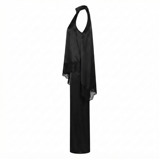 Ensemble Chic Femme Noir Satin et Dentelle | Lumeni.ci