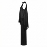 Ensemble Chic Femme Noir Satin et Dentelle | Lumeni.ci