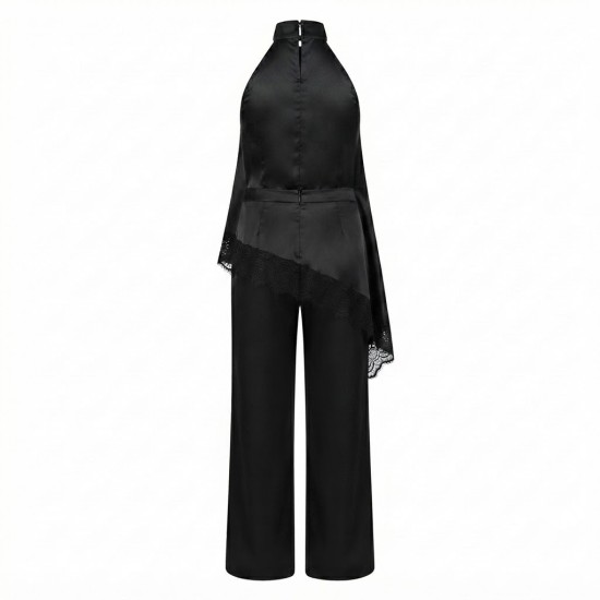 Ensemble Chic Femme Noir Satin et Dentelle | Lumeni.ci
