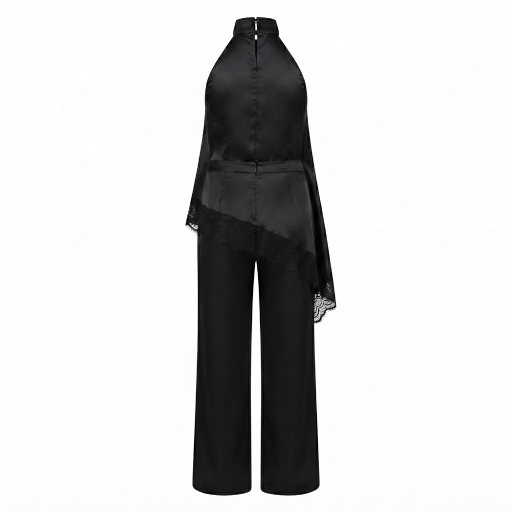 Ensemble Chic Femme Noir Satin et Dentelle | Lumeni.ci