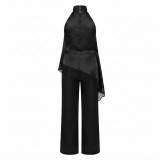 Ensemble Chic Femme Noir Satin et Dentelle | Lumeni.ci
