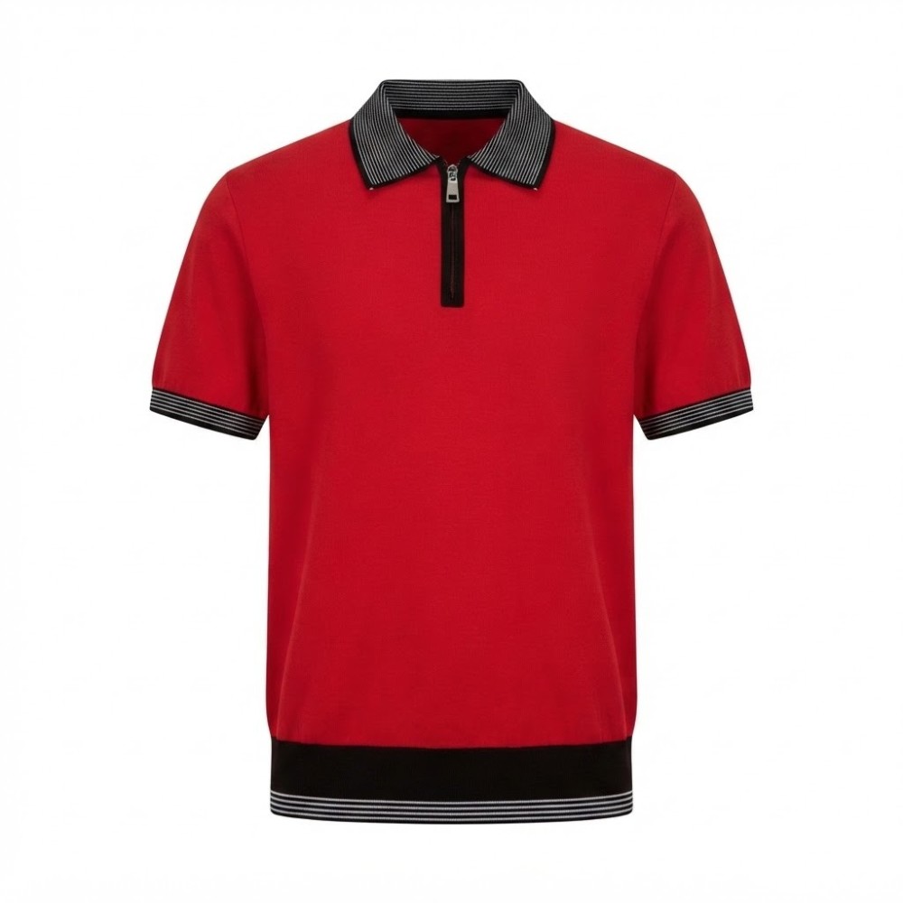 Polo Manches Courtes Zippé Élégant - Tailles M à XXL | Lumeni.ci