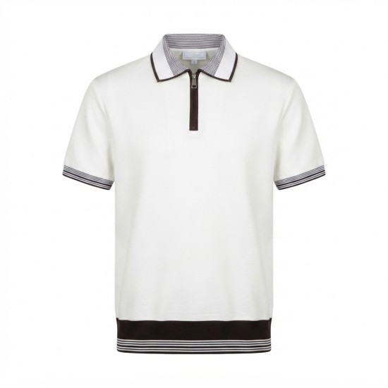 Polo Manches Courtes Zippé Élégant - Tailles M à XXL | Lumeni.ci