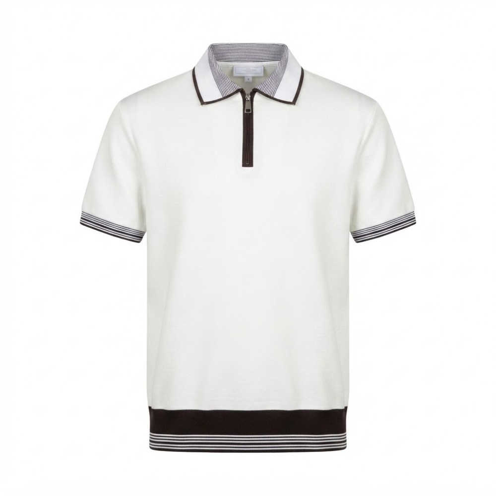Polo Manches Courtes Zippé Élégant - Tailles M à XXL | Lumeni.ci