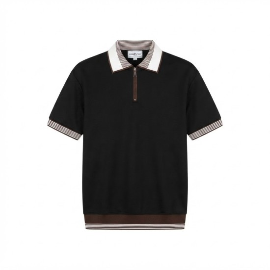Polo Manches Courtes Zippé Élégant - Tailles M à XXL | Lumeni.ci