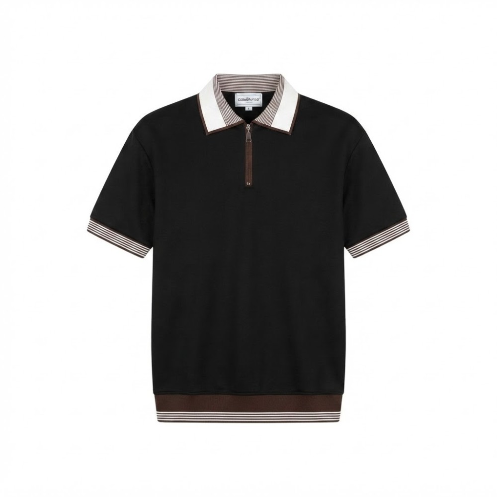 Polo Manches Courtes Zippé Élégant - Tailles M à XXL | Lumeni.ci