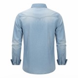 Chemise en Jean Homme Manches ‎ Longues | Lumeni.ci
