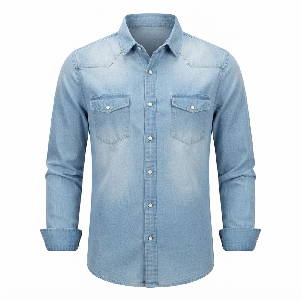 Chemise en Jean Homme Manches ‎ Longues | Lumeni.ci