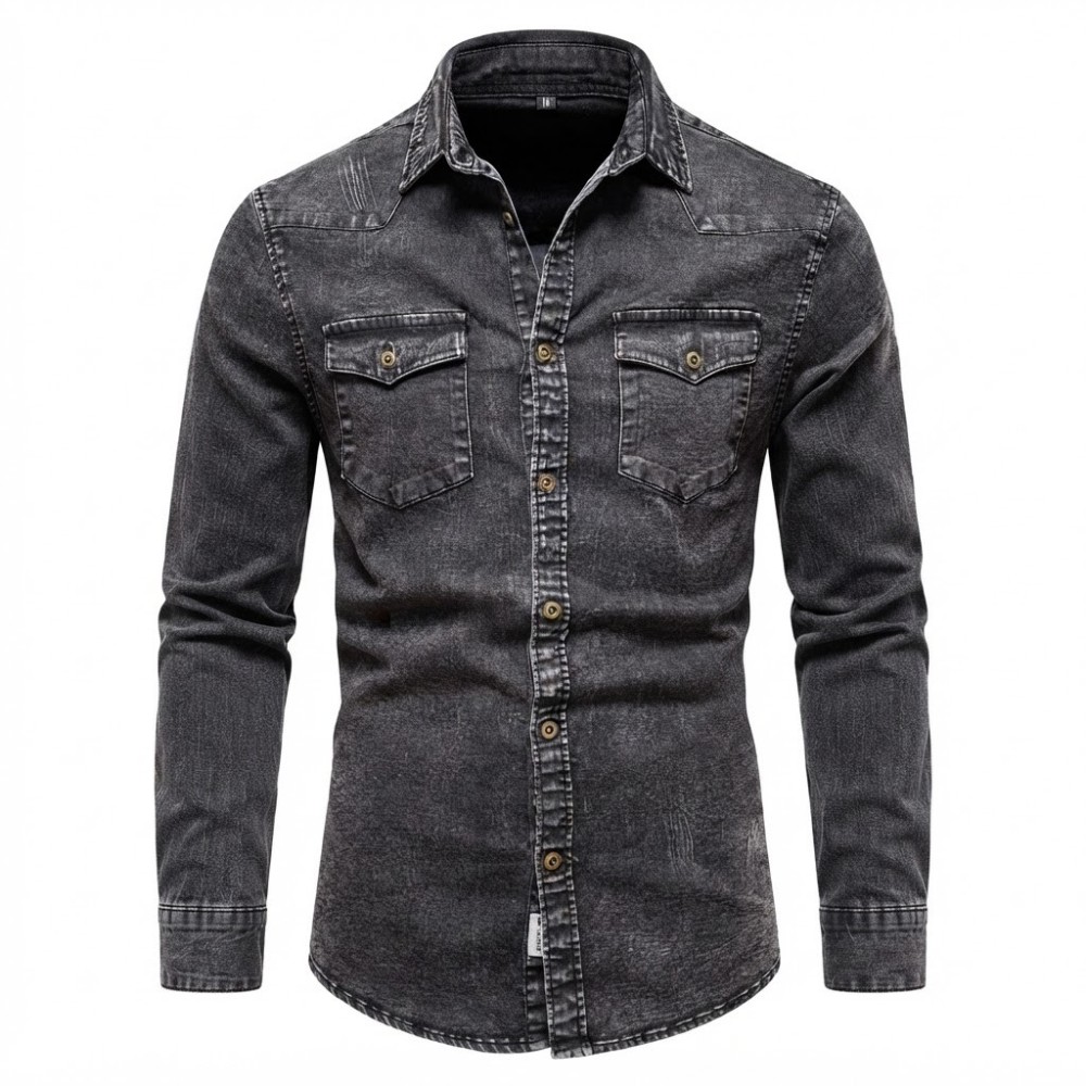 Chemise en Jean Homme Manches ‎ Longues | Lumeni.ci