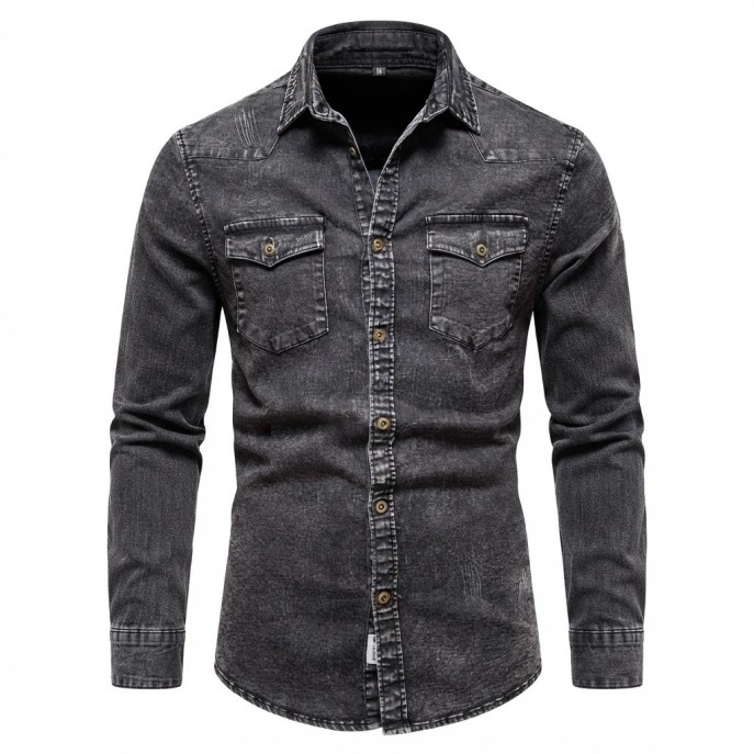 Chemise en Jean Homme Manches ‎ Longues | Lumeni.ci