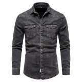 Chemise en Jean Homme Manches ‎ Longues | Lumeni.ci