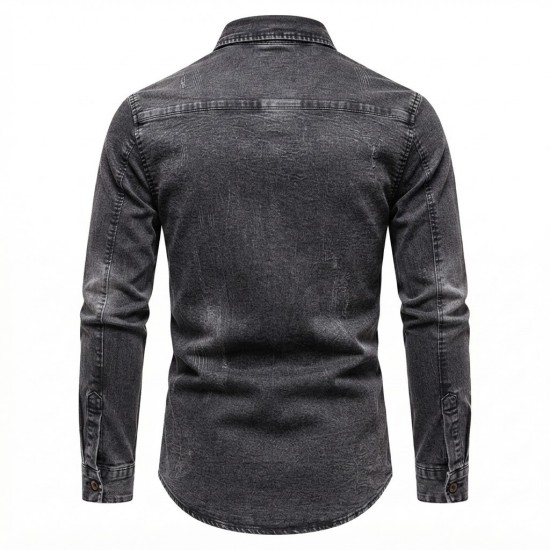 Chemise en Jean Homme Manches ‎ Longues | Lumeni.ci