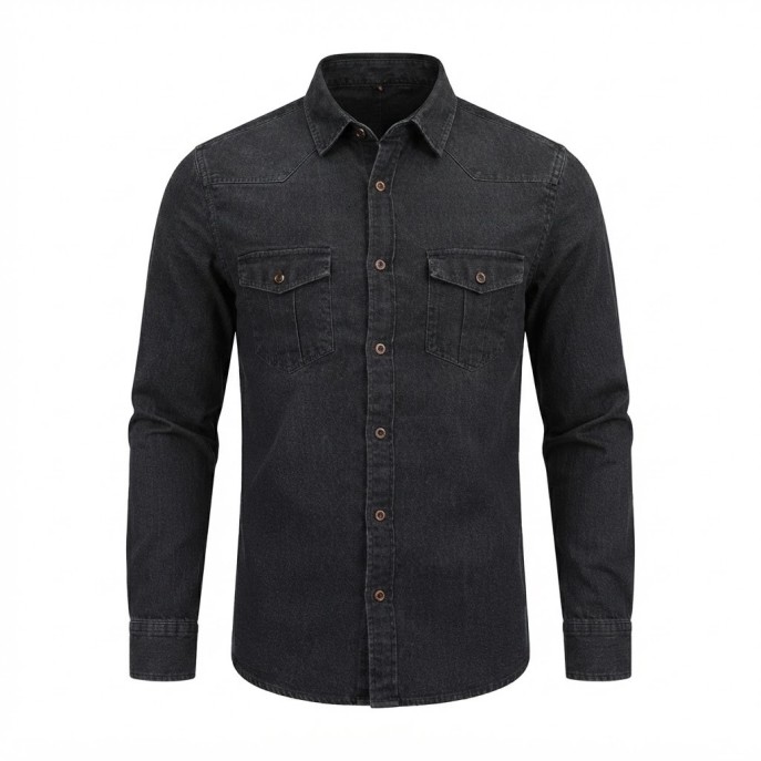 Chemise en Jean Homme Manches ‎ Longues | Lumeni.ci