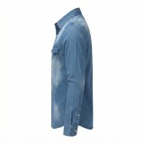 Chemise en Jean Homme Manches ‎ Longues | Lumeni.ci
