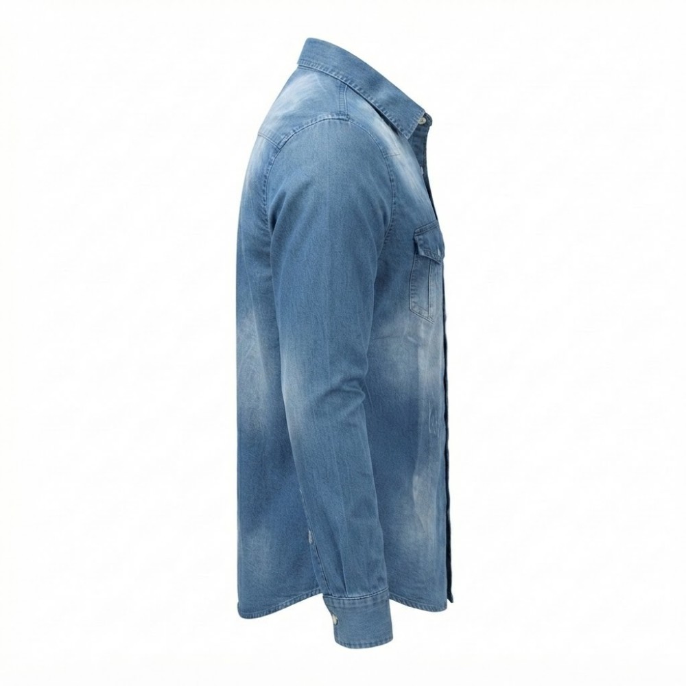 Chemise en Jean Homme Manches ‎ Longues | Lumeni.ci