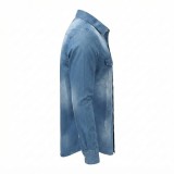 Chemise en Jean Homme Manches ‎ Longues | Lumeni.ci