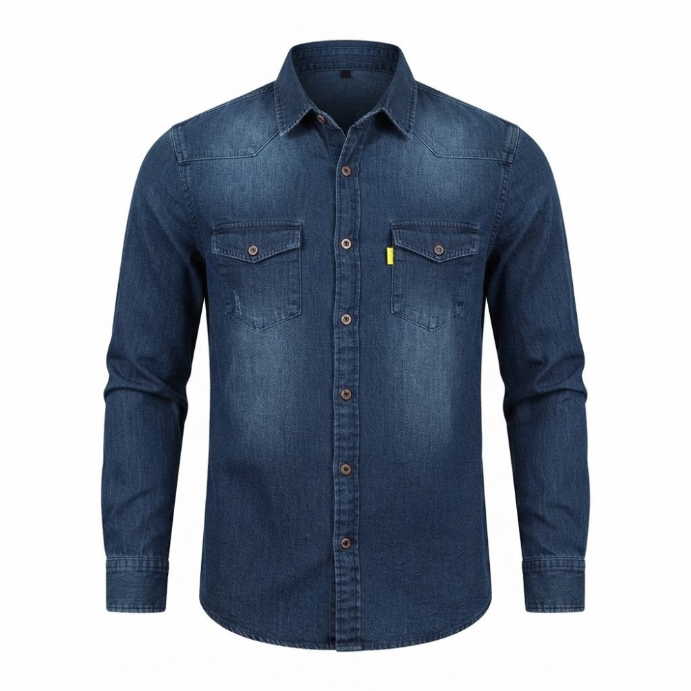 Chemise en Jean Homme Manches ‎ Longues | Lumeni.ci