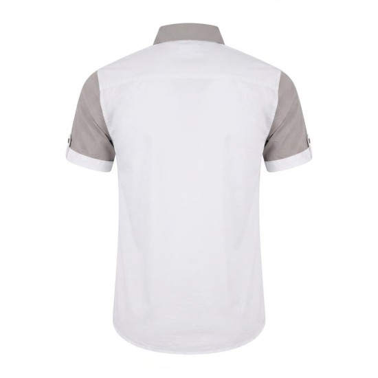 Chemise manches courtes en lin motifs ethniques | Lumeni.ci