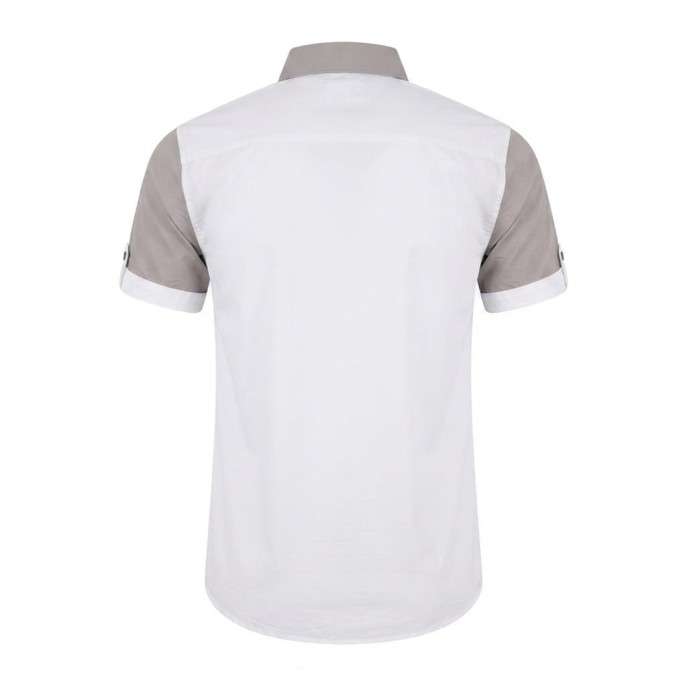 Chemise manches courtes en lin motifs ethniques | Lumeni.ci