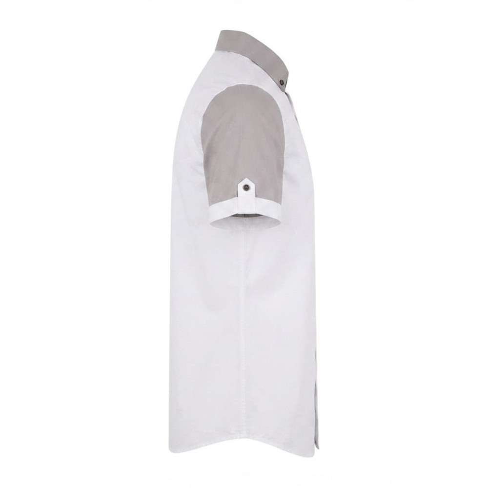 Chemise manches courtes en lin motifs ethniques | Lumeni.ci