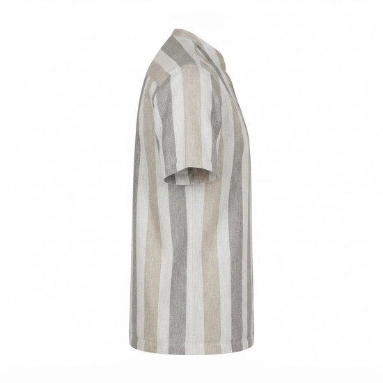 Chemise manches courtes en lin motifs ethniques | Lumeni.ci