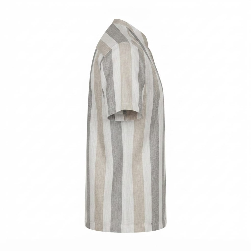 Chemise manches courtes en lin motifs ethniques | Lumeni.ci