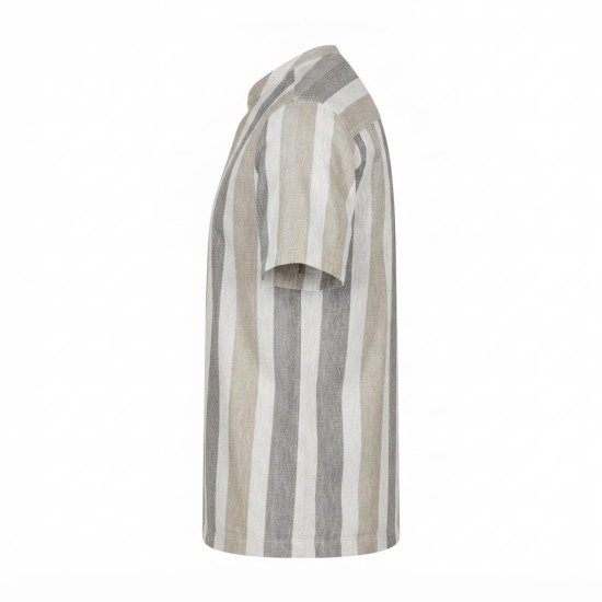 Chemise manches courtes en lin motifs ethniques | Lumeni.ci