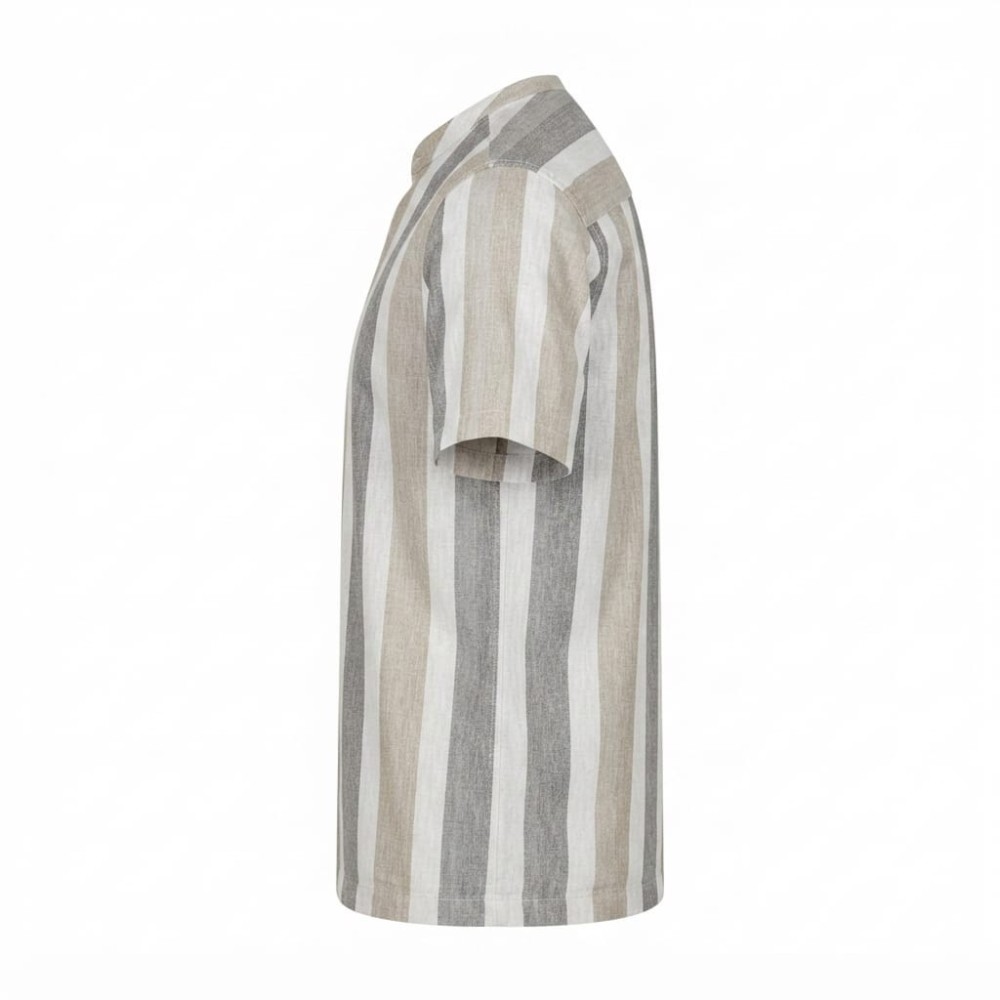 Chemise manches courtes en lin motifs ethniques | Lumeni.ci