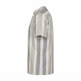 Chemise manches courtes en lin motifs ethniques | Lumeni.ci