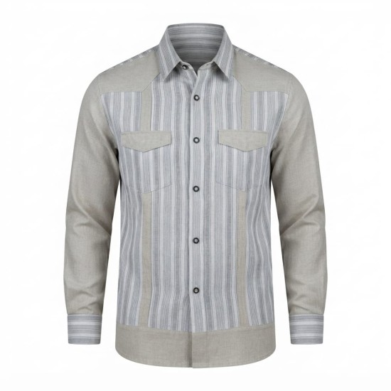 Chemise en lin à motifs ethniques pour homme | Lumeni.ci