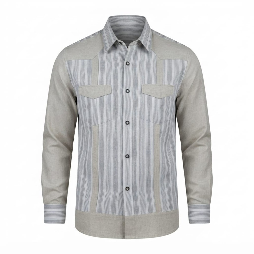 Chemise en lin à motifs ethniques pour homme | Lumeni.ci