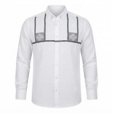 Chemise en lin à motifs ethniques pour homme | Lumeni.ci