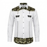 Chemise en lin à motifs ethniques pour homme | Lumeni.ci