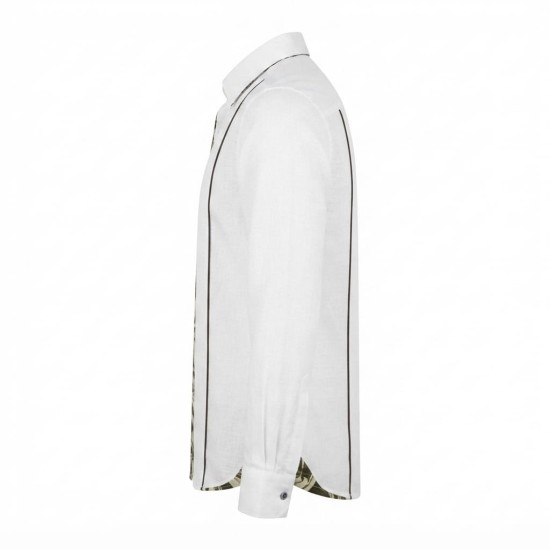 Chemise en lin à motifs ethniques pour homme | Lumeni.ci